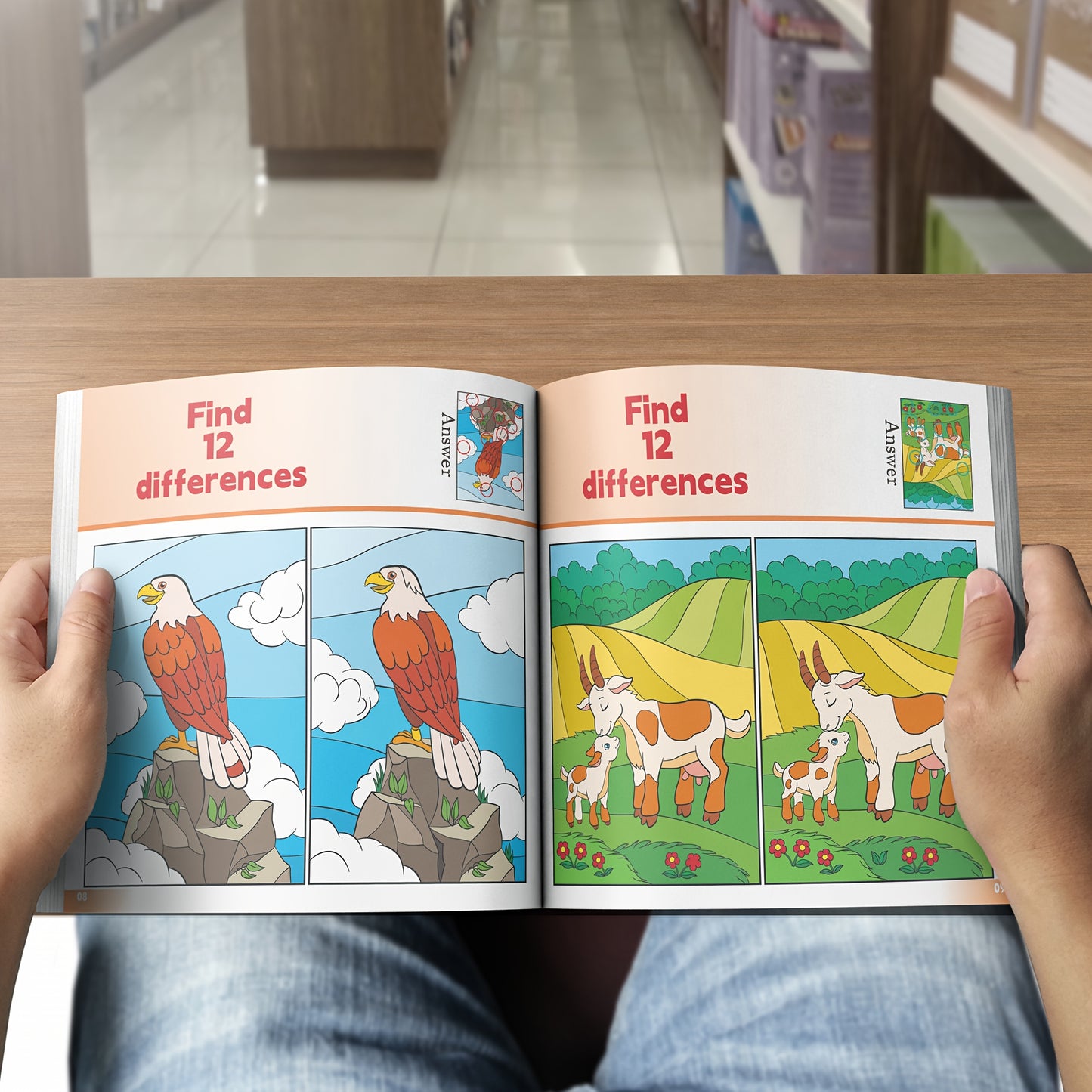 1pc "Find the Differences" Puzzle Book for Kids - Published by ZHIDIAN INTERNATIONAL (USA) LLC on May 1, 2024, to enhance observation & IQ