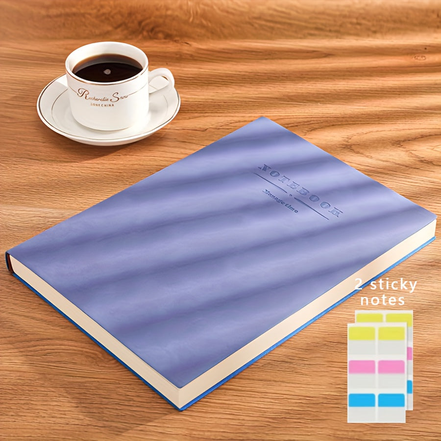 A5 360-page notebook with premium paper & soft cover, water-resistant, personalized, English text, includes sticky notes - great for school & office use