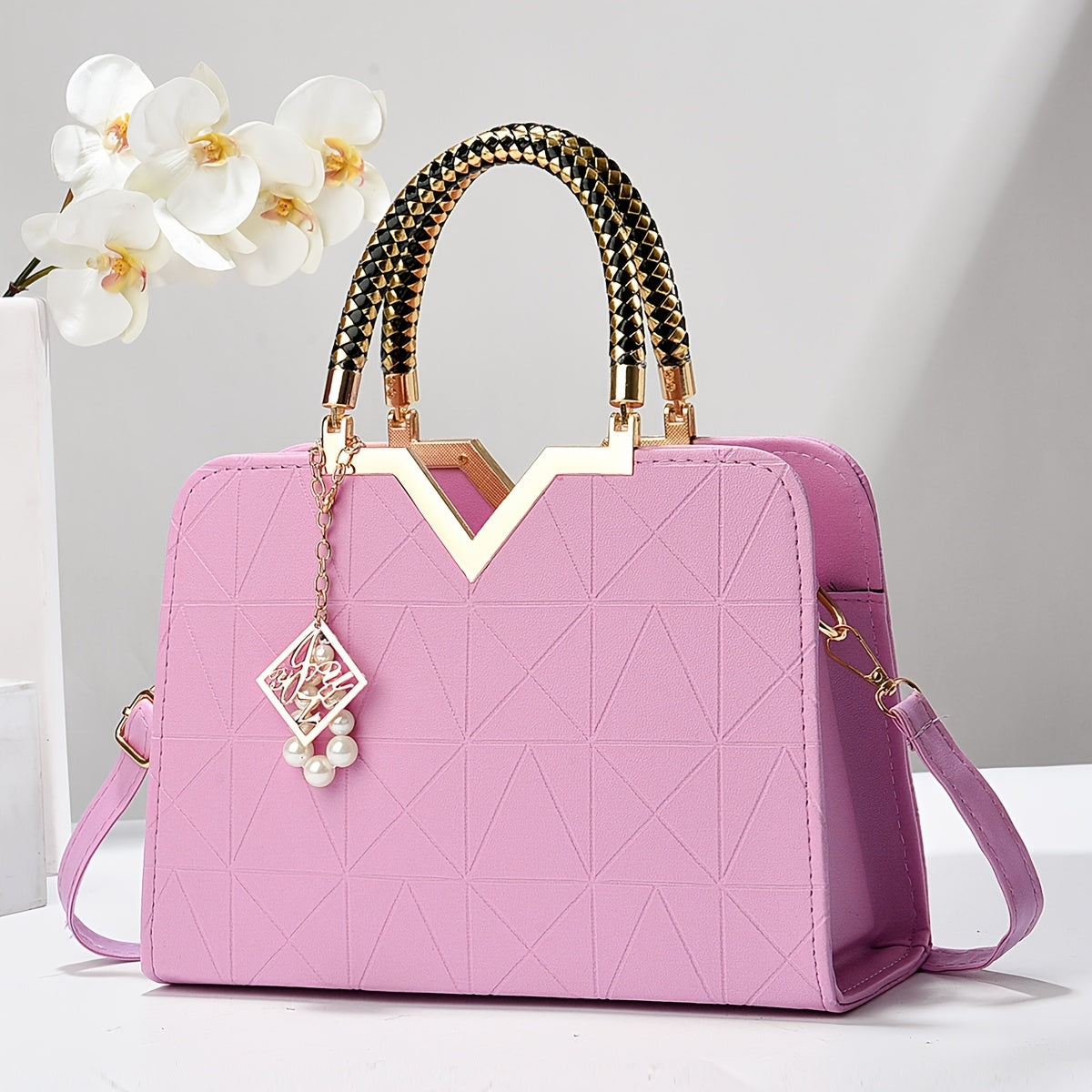 2024 New large capacity glossy handbag for women, fashionable and versatile with single crossbody strap.