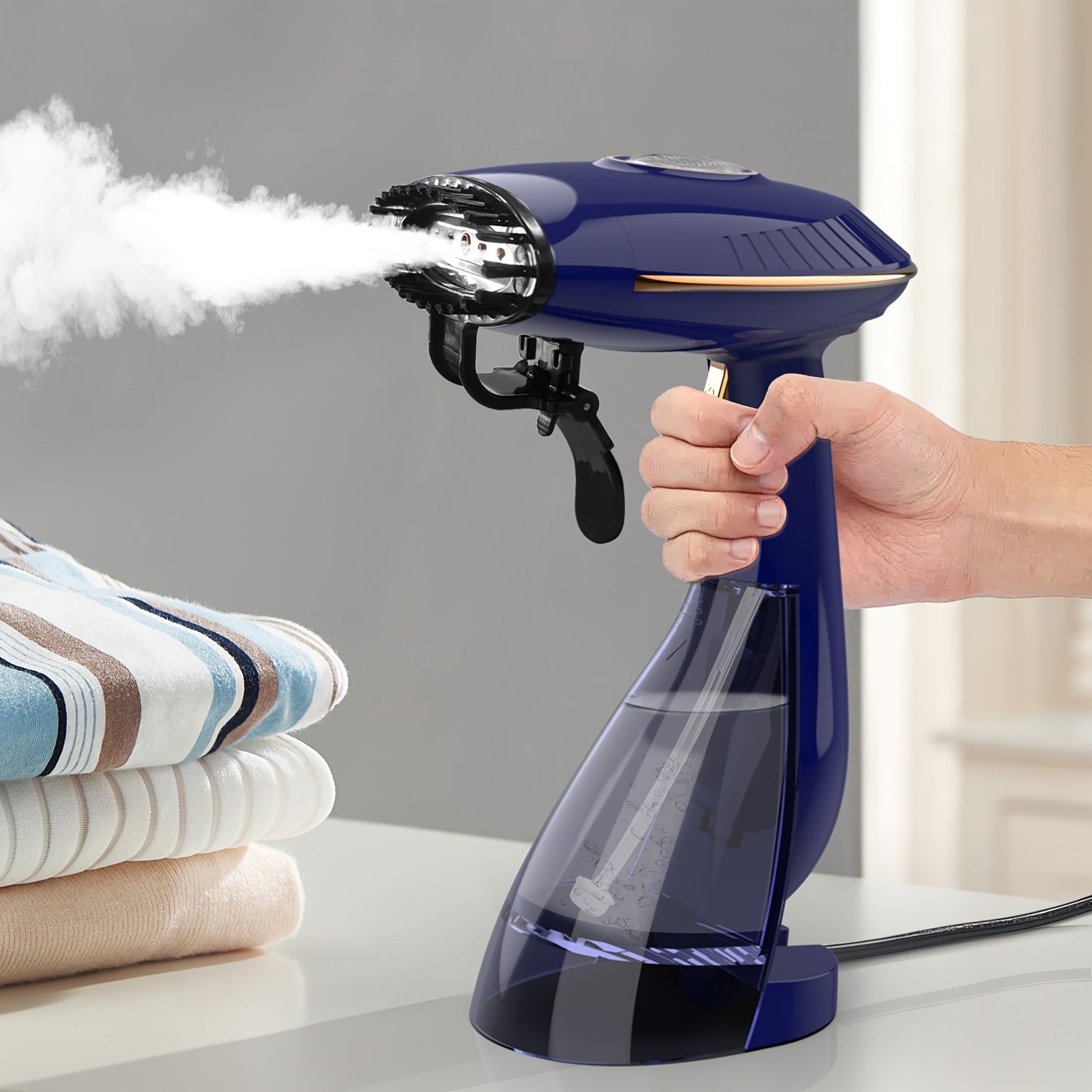 PANCERKA 1500W Portable Garment Steamer: Quick Heat-Up in 30s, Overheat Protection, Large Water Tank, Vertical Ironing, Steady Steam Output for Efficient Wrinkle Removal, European Standard