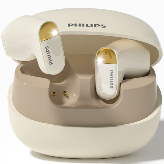 New Philips wireless earbuds with microphone for sports, stable fit, long battery life, and compatibility with all smartphones (TAT2169).