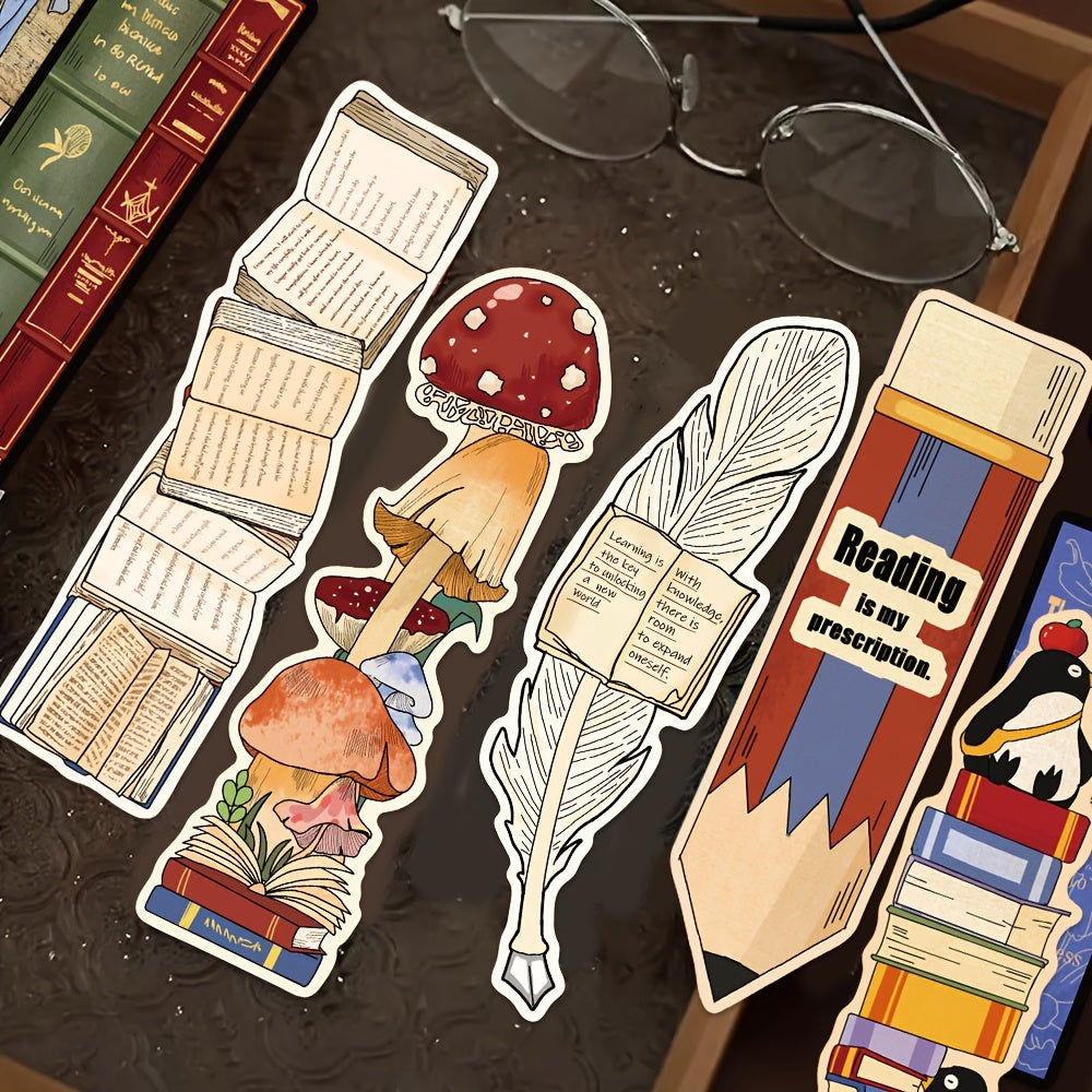 30 vintage reading-themed bookmarks by GUTBD - perfect gift for book lovers.