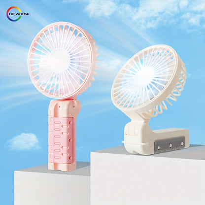 [Trending Item] Foldable USB Rechargeable Umbrella Fan with Clip, Mini Handheld Desk Fan, 1200mAh Battery - YAOWITHSU