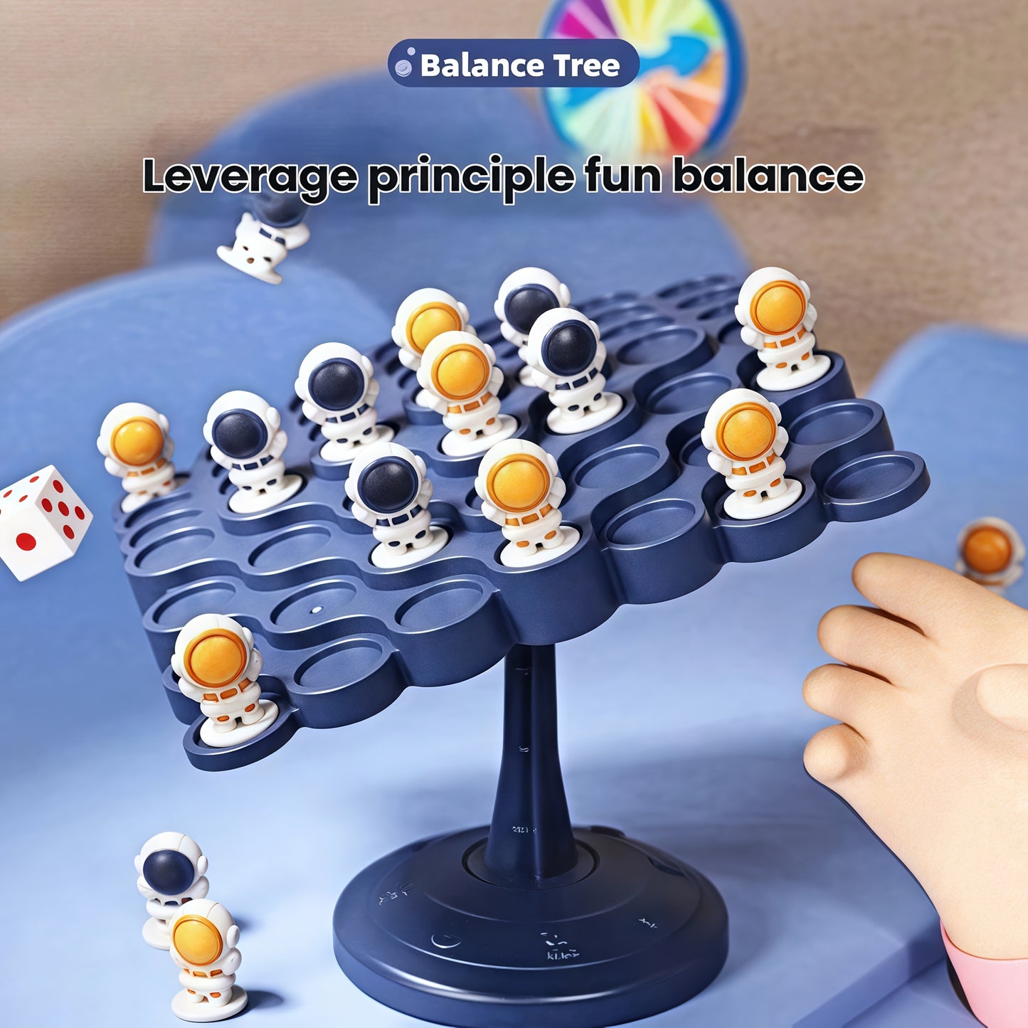 Standard Edition Astronaut Balance Tree Board Game made of ABS material for 2 players, promotes reflexes and critical thinking skills for family gatherings.