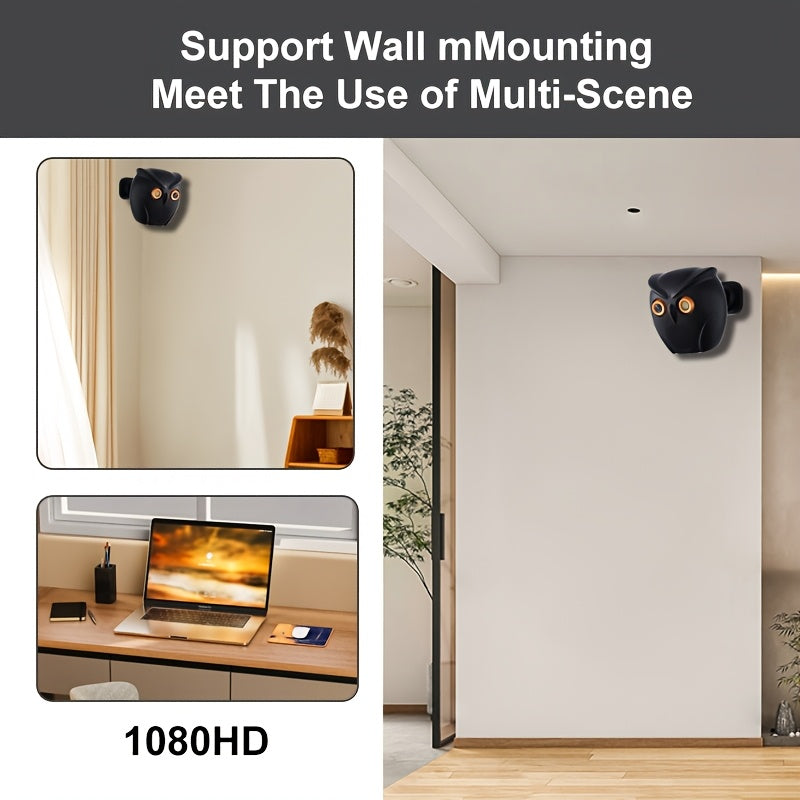 Get the 1pc Owl-Shaped WiFi Security Camera for indoor monitoring. This smart camera features night vision, 1080p HD resolution, and is USB powered. It is also compatible with smartphones, easy to install, and does not require batteries.