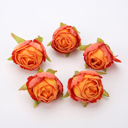 10 pieces of silk tea buds roses for DIY wedding bouquets and Christmas decorations.