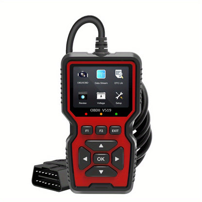 V519 OBD2 Scanner - Advanced diagnostic tool for check engine light, live data, and emissions tests. Works with most vehicles with user-friendly interface and comprehensive display.