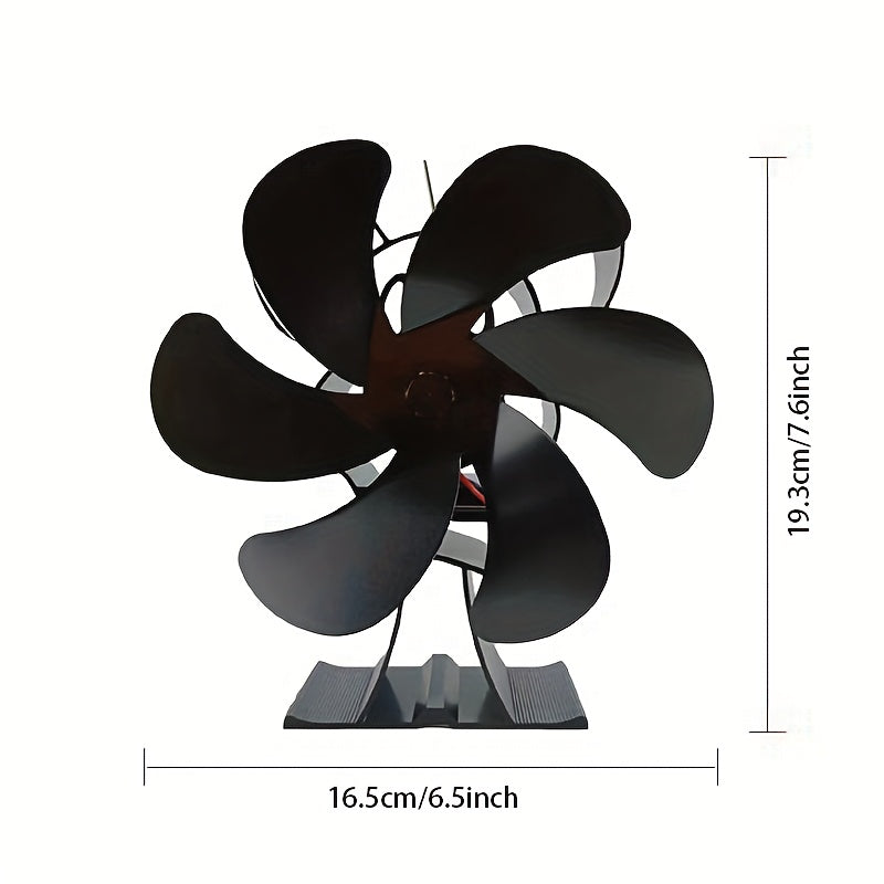 6-Blade Fireplace Fan in Adorable Mouse Shape - Lightweight, Made of Aluminum, No Batteries Required - Perfect for both Heating and Cooling Applciations