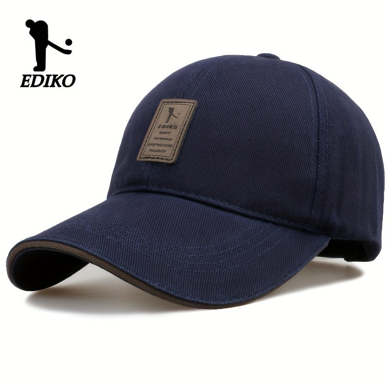 EDIKO Unisex Baseball Cap in Black, 100% Breathable Sun Protection, Casual Outdoor Golf Cap, Hand Washable