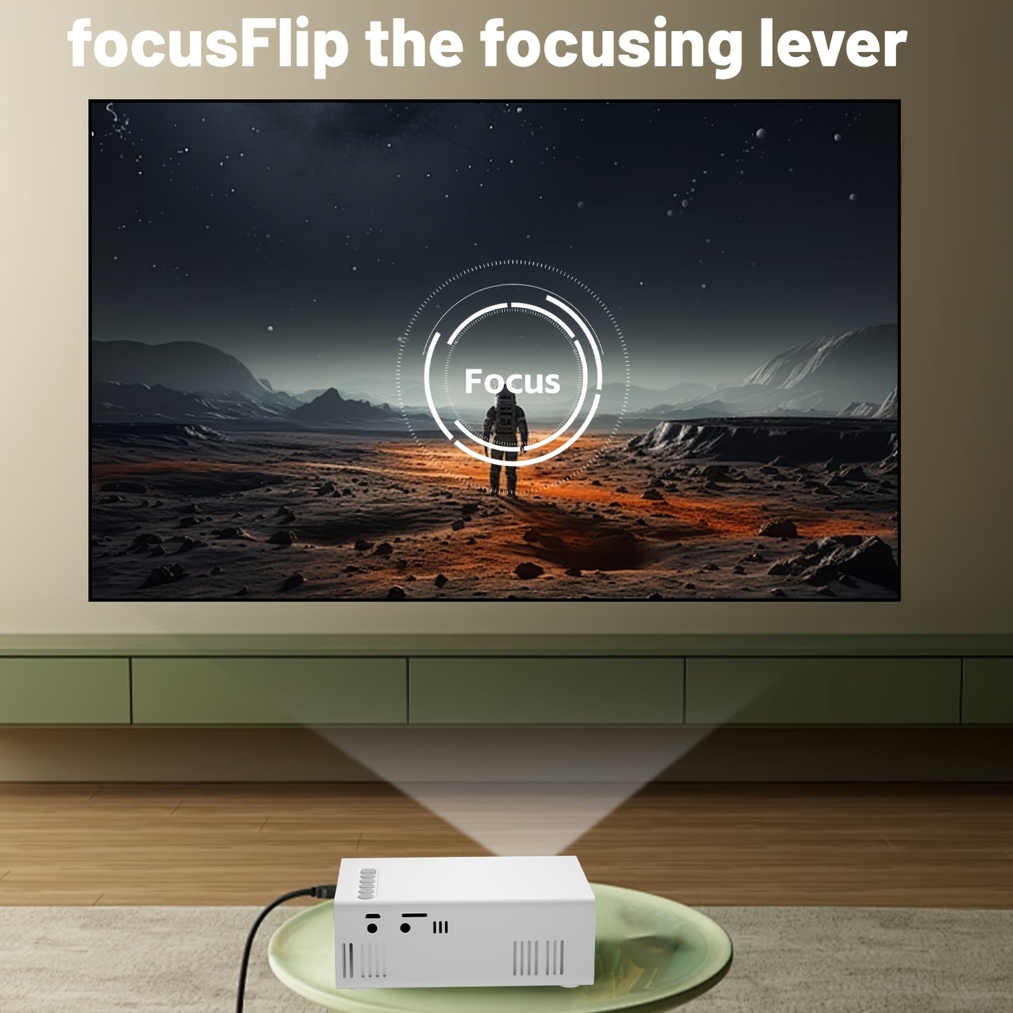 The ZRZTM Portable Mini Projector features LED display, 1080P support, speakers, remote control, native 320P resolution, and is compatible with USB and smartphones. It has button control