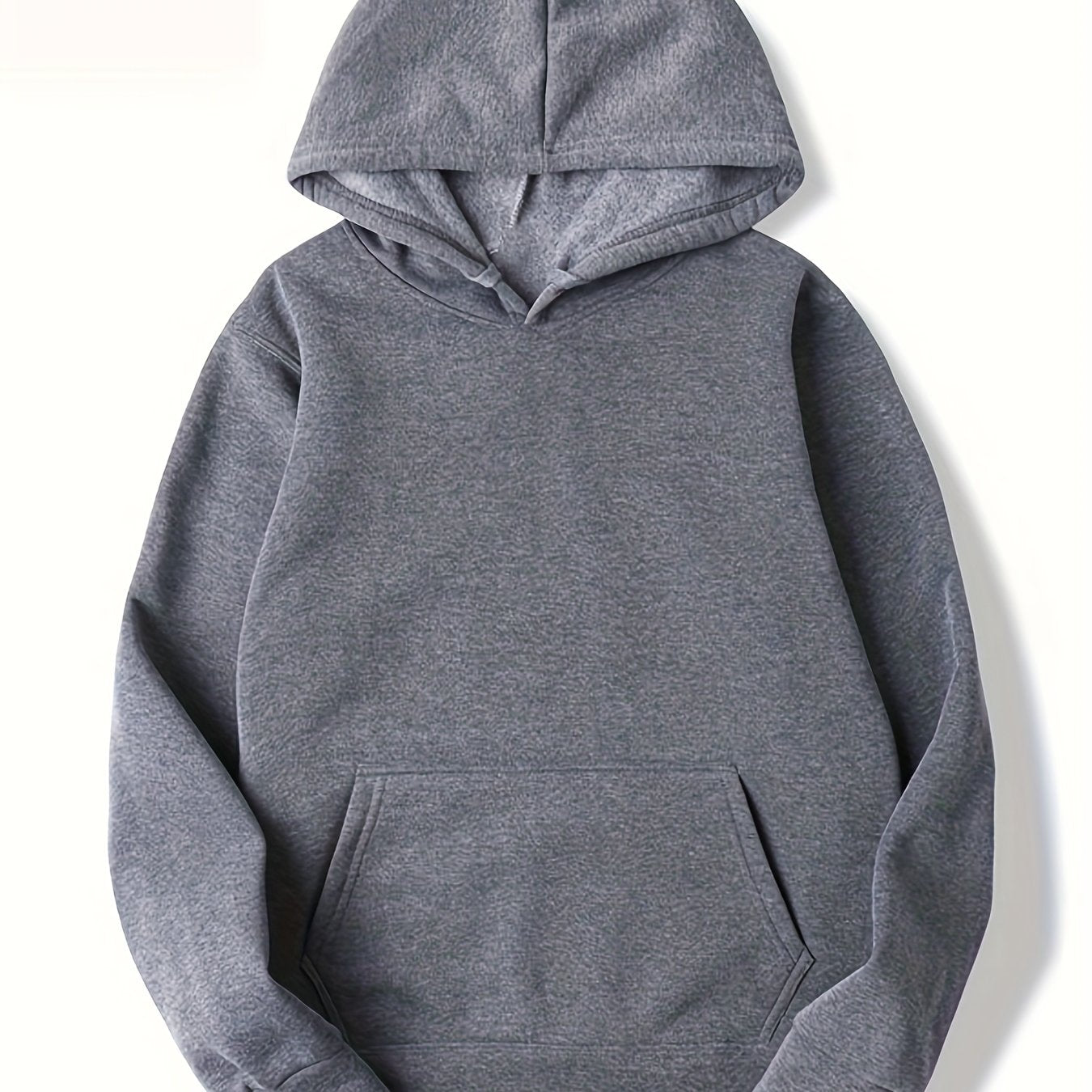 Men's Casual Hooded Sweatshirt, 100% Polyester Knit Fabric, Regular Fit, Printed Design, Non-Stretch, Available in Black, Light Grey, Navy, Dark Grey, for Spring/Autumn, PLUS SIZE.