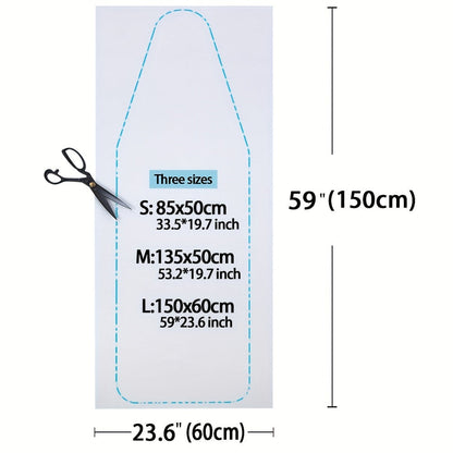 The Ironing Board Felt Pad is long-lasting and does not require electricity. It is reusable and features a thickened, anti-scratch protective cover that is easy to clean. Please note, boards are not included.