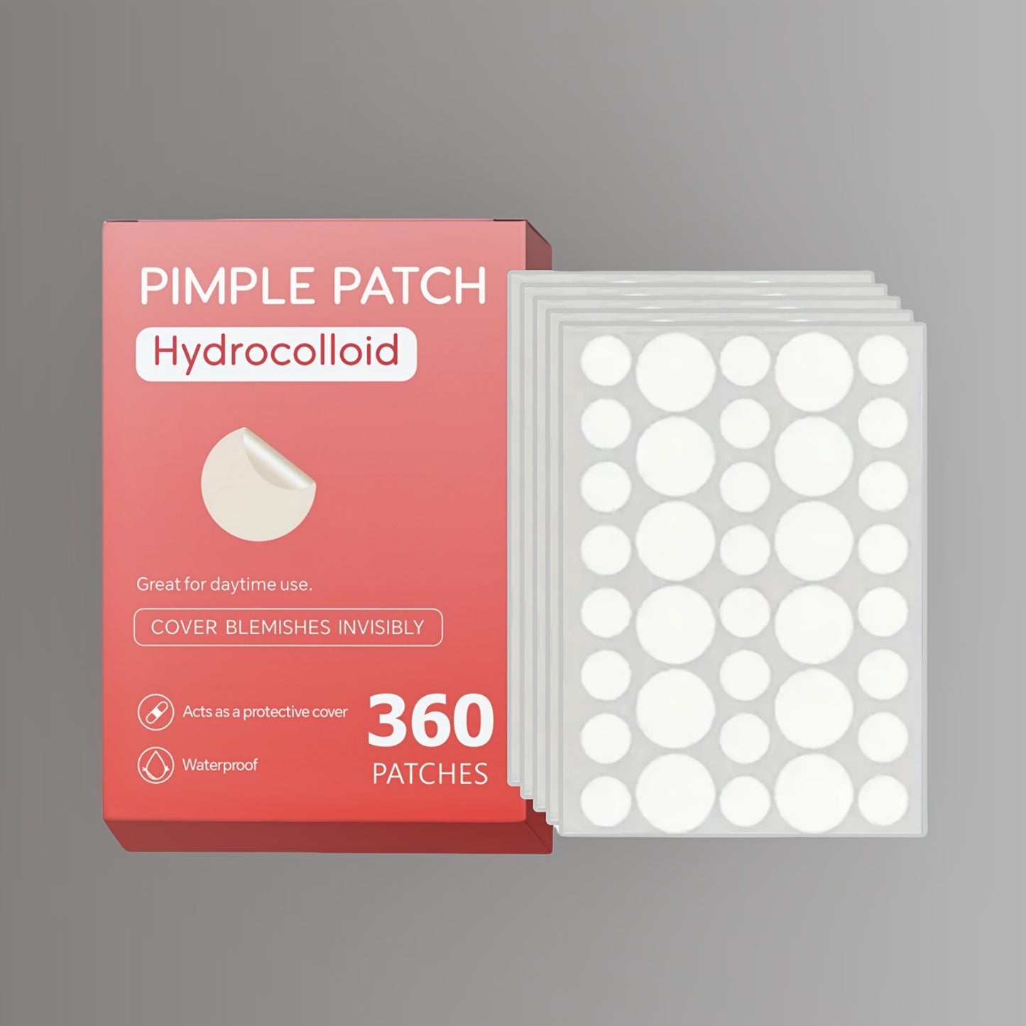 360 hydrocolloid acne patches - fragrance-free, alcohol-free, for all skin types, day & night use, gentle on sensitive skin, deep cleansing & clearing.