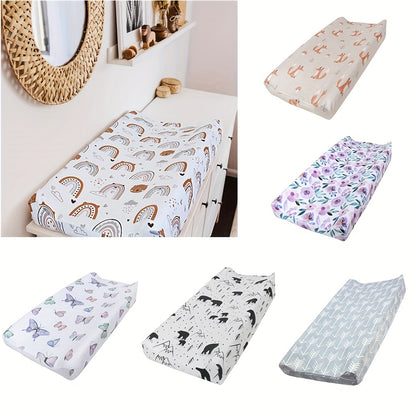 1 piece baby fitted sheet with plush printed design, ideal for comfortable bedding and diaper changing pad cover.