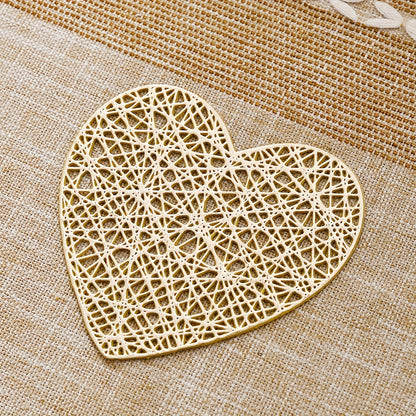 Set of 2 or 4 heart-shaped coasters for Western food, weddings, and home decor.