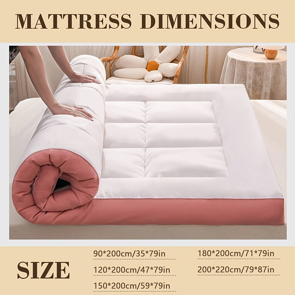 Luxurious quilted mattress pad for ultimate comfort - super soft, breathable, and lightweight. Ideal for outdoor camping, machine washable with polyester fiber filling and fabric.