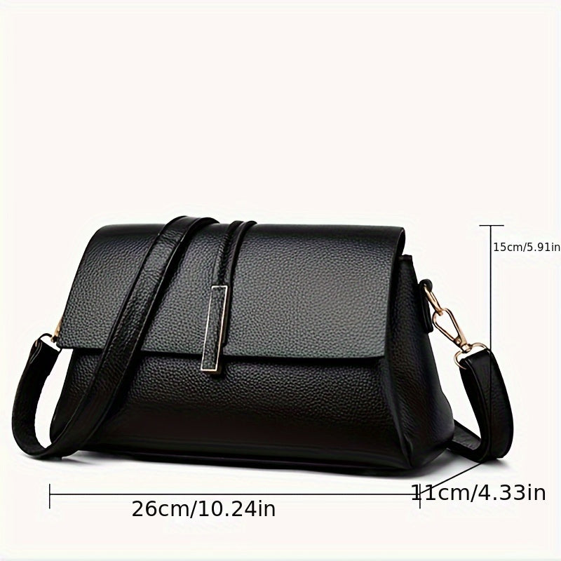 2024 Women's versatile genuine evening bag with high-end stylish shoulder crossbody design featuring three layers and large capacity square bag.