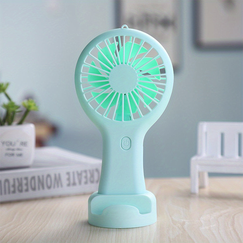 USB Rechargeable Handheld Fan with Pocket Cooling Function, Ideal for Students, Office, Travel and Outdoor Use, Features Phone Holder