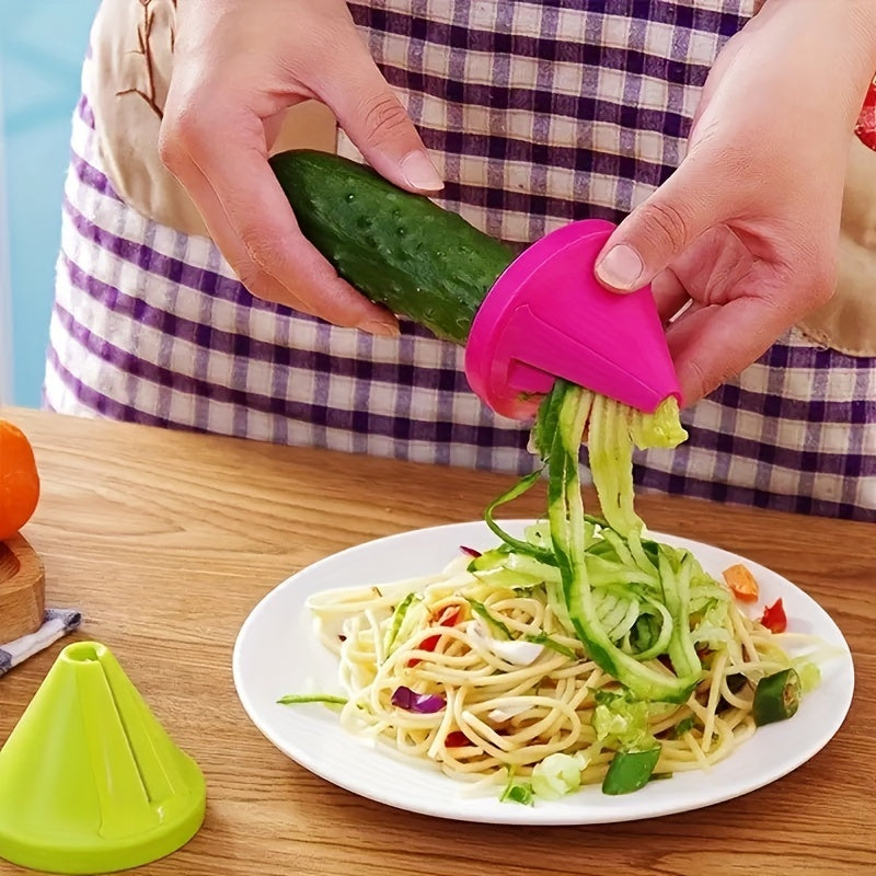 Get creative in the kitchen with the 1pc Multi-Functional Vegetable Spiralizer! Slice and dice carrots, cucumbers, and more with ease using this essential kitchen gadget. It's perfect for quickly and easily peeling fruits and veggies, making meal prep a