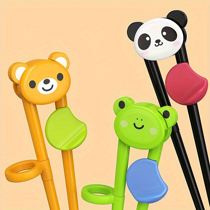 Training chopsticks for beginners, ideal for apartments, college dorms, and back-to-school. Featuring a cartoon and kawaii design.