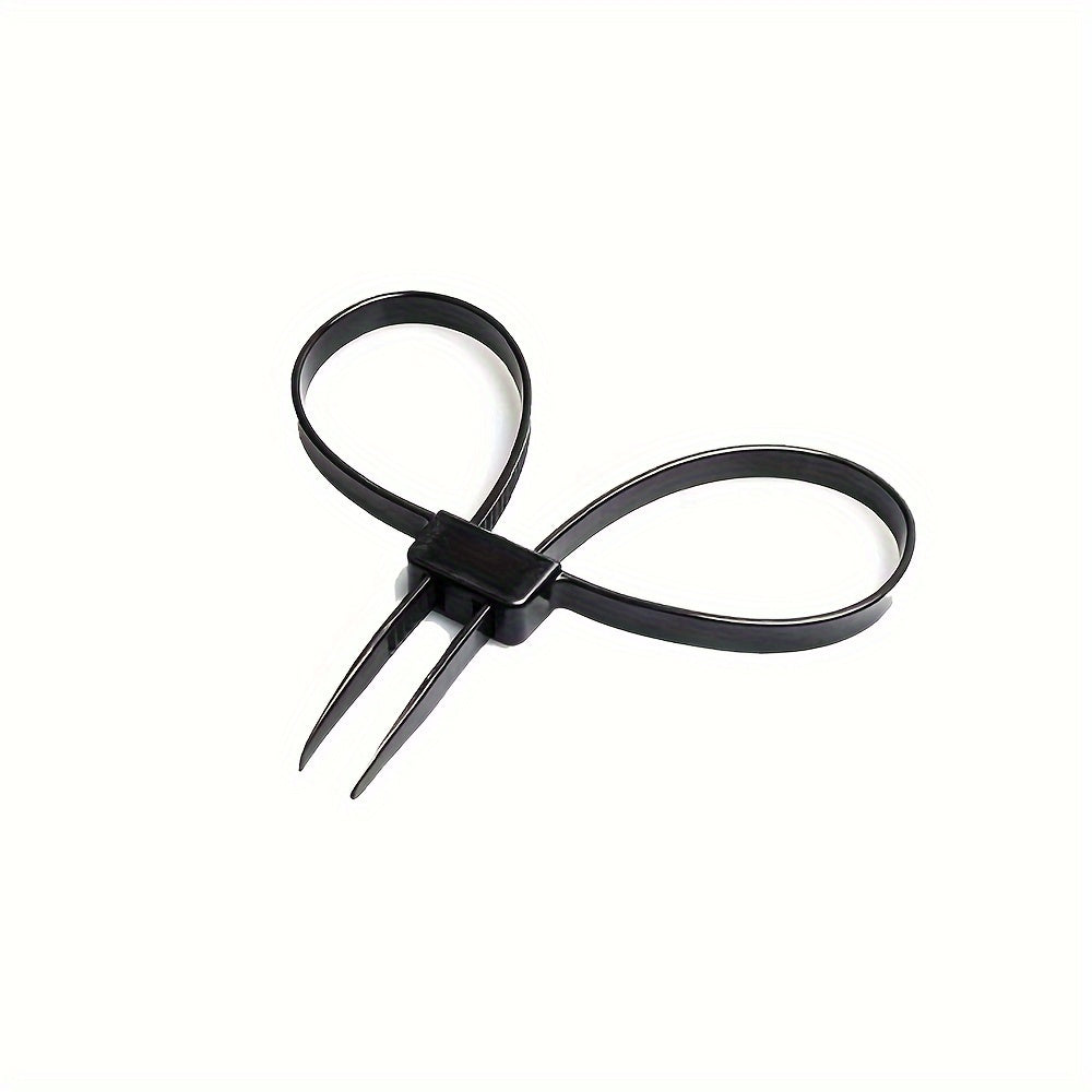 Durable black nylon zipper tie handcuffs in 1/3/10pcs, with UV & heat resistance, weatherproofing, and anti-slip design for secure fastening in various applications.