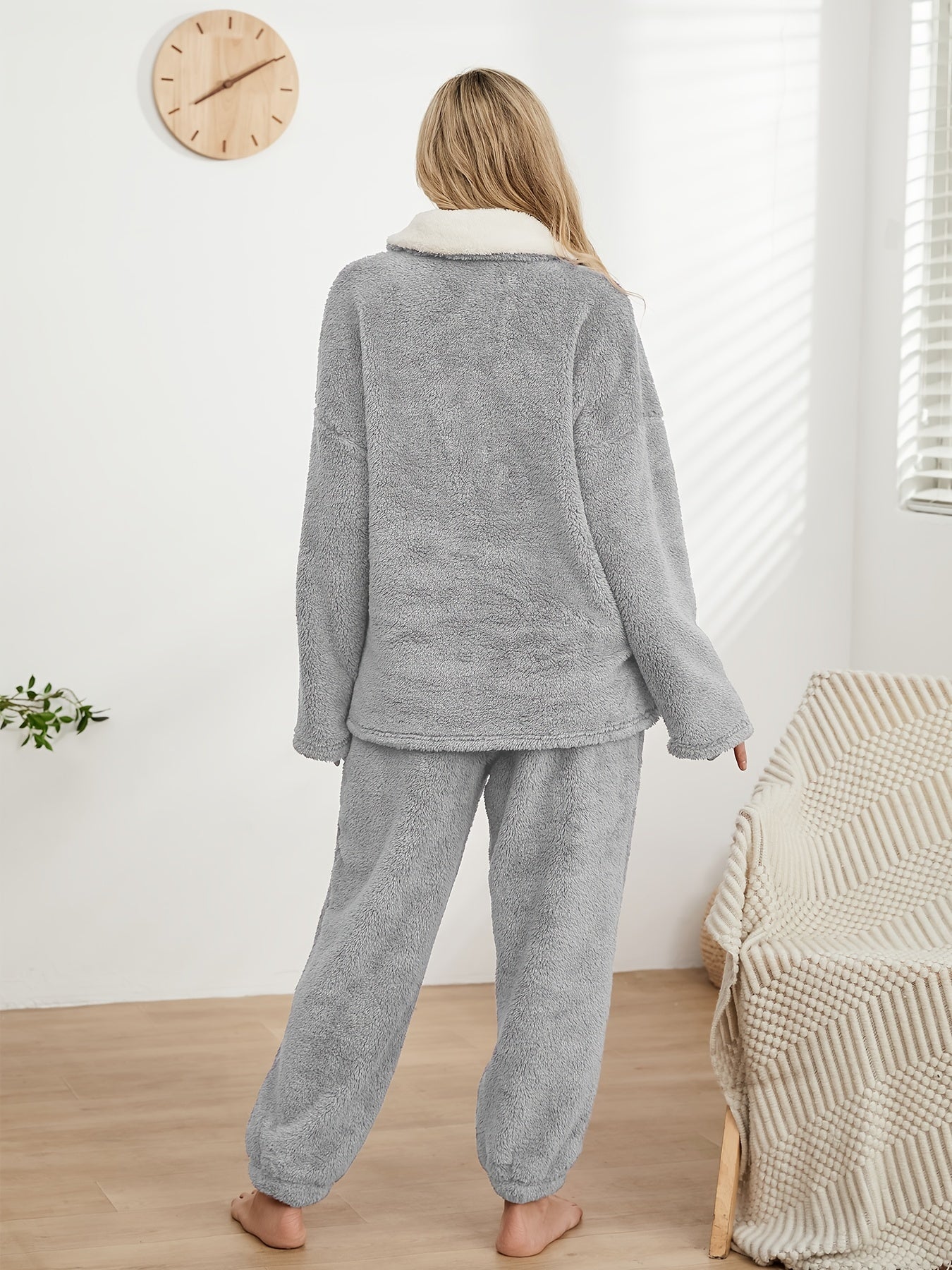 Cozy Flannel Loungewear Sets for Women, Long Sleeve Tops & Pants