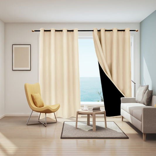 Stay Completely in the Dark with 100% Blackout Curtains for Bedroom - Grommet Insulated Black Coated Curtains that Blackout the Whole Room; Single Panel