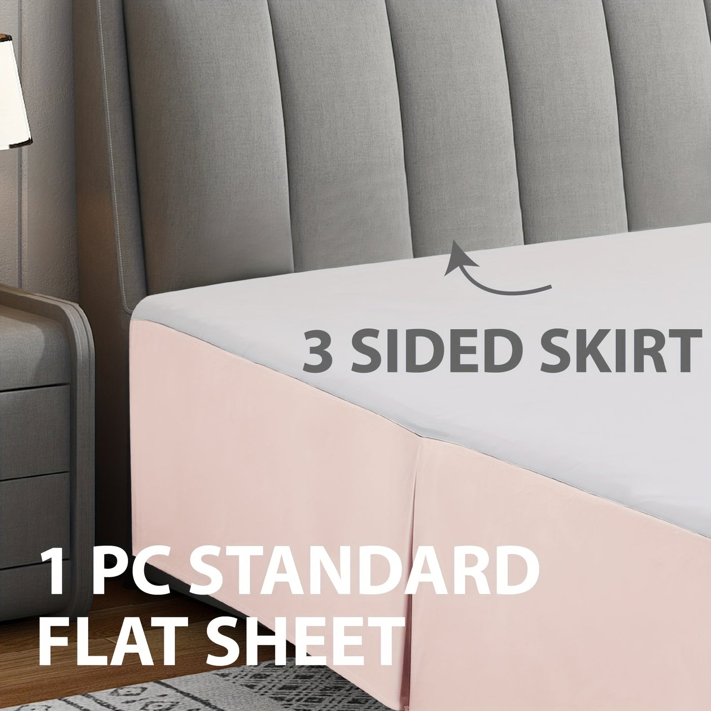 Includes 1 piece of a bed skirt for all seasons, tailored with pleats and a 14in/36cm drop. Made of soft, hypoallergenic, and breathable material that is machine washable. Resistant to wrinkles, fading, and shrinking.