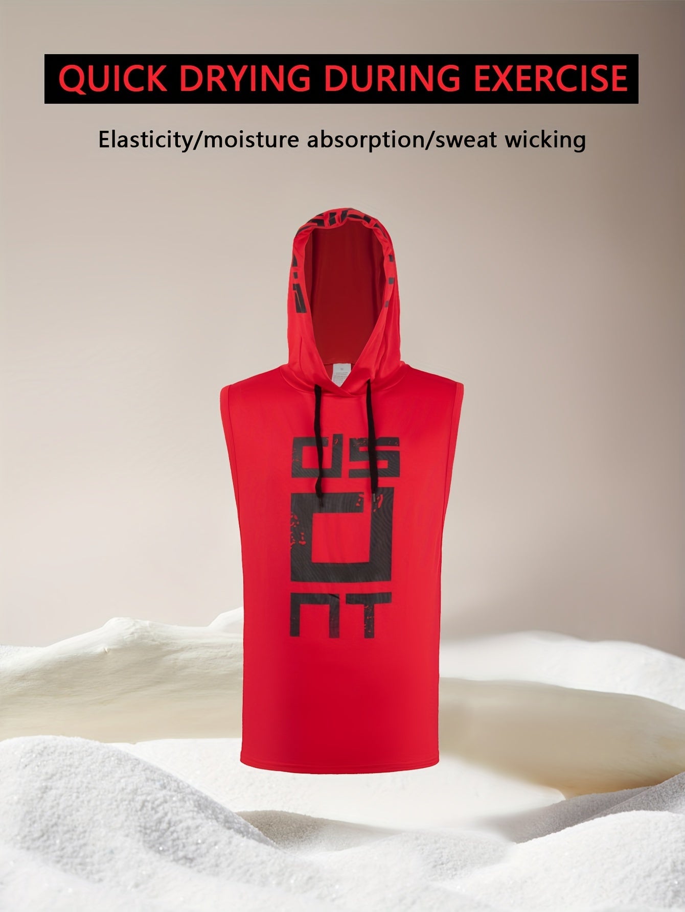 Men's hooded sports tank top for basketball and running, comfortable and breathable with quick-dry technology, perfect for spring and summer.