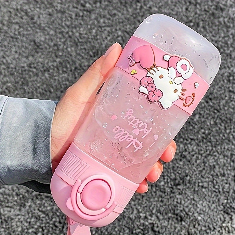 Hello Kitty Pink 16.90oz Tritan water bottle for family fitness and outdoor sports (straw not included).