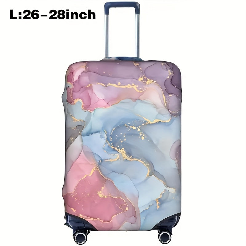 Cartoon patterned elastic luggage cover for travel suitcase or trolley duffle case.