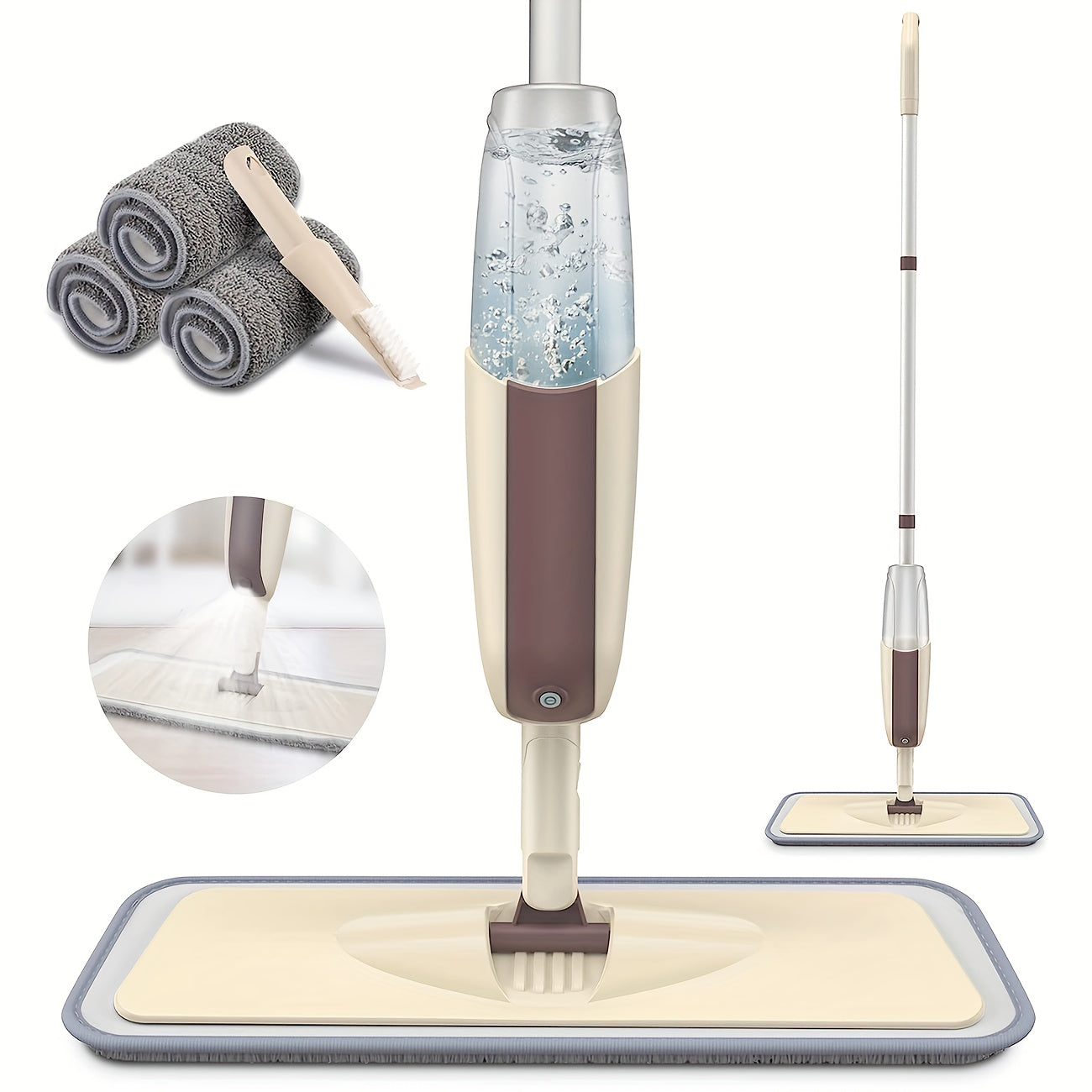 Multifunctional Spray Mop with Reusable Bottle & 4 Microfiber Pads - Great for Cleaning Hardwood, Laminate, and Ceramic Floors - Perfect for Both Home and Commercial Settings