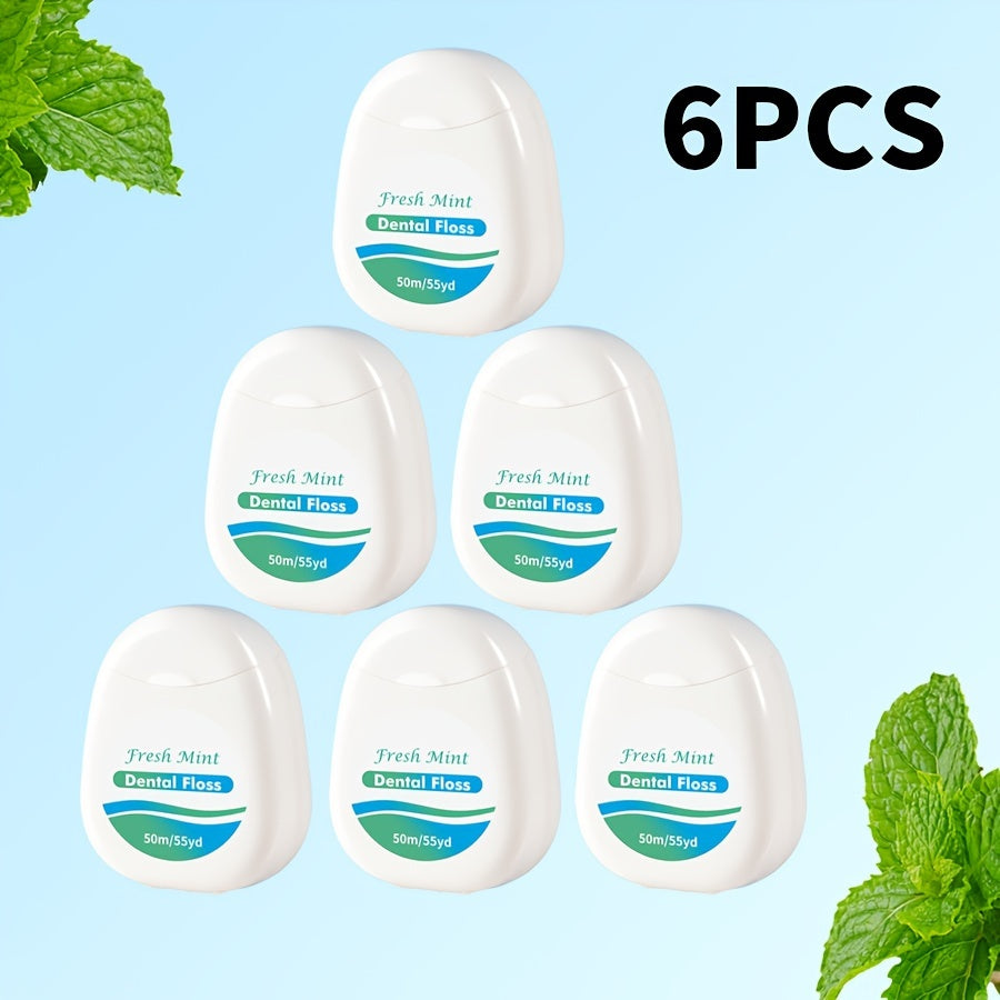 Fresh Mint Teeth Floss: Waxed PE, Cleans between teeth, slides easily into tight spaces, refreshing mint flavor, oral hygiene tool.