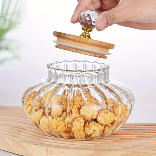 Glass seal jar with a capacity of 1 piece, ideal for storing a variety of items in the kitchen. The jar features a reusable flip top lid, making it perfect for preserving candies, grains, snacks, and pickles. Easy to clean with hand wash only, and does