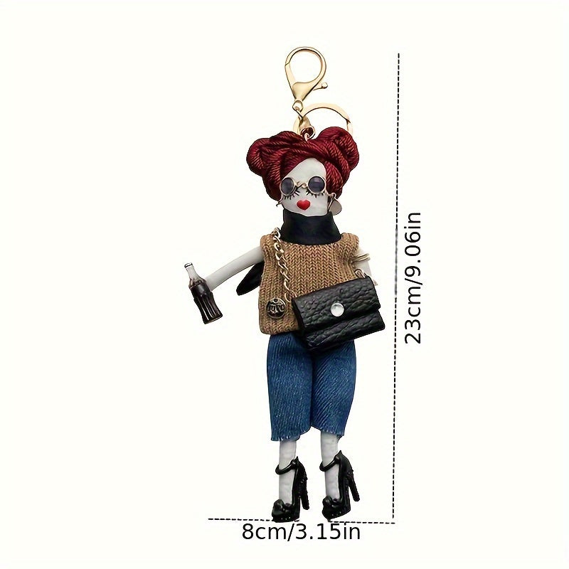 Fashion Doll Keychain Cute Cloth Key Chain Ring Bag Backpack Charm Car Key Pendant - a perfect gift for women for daily use.