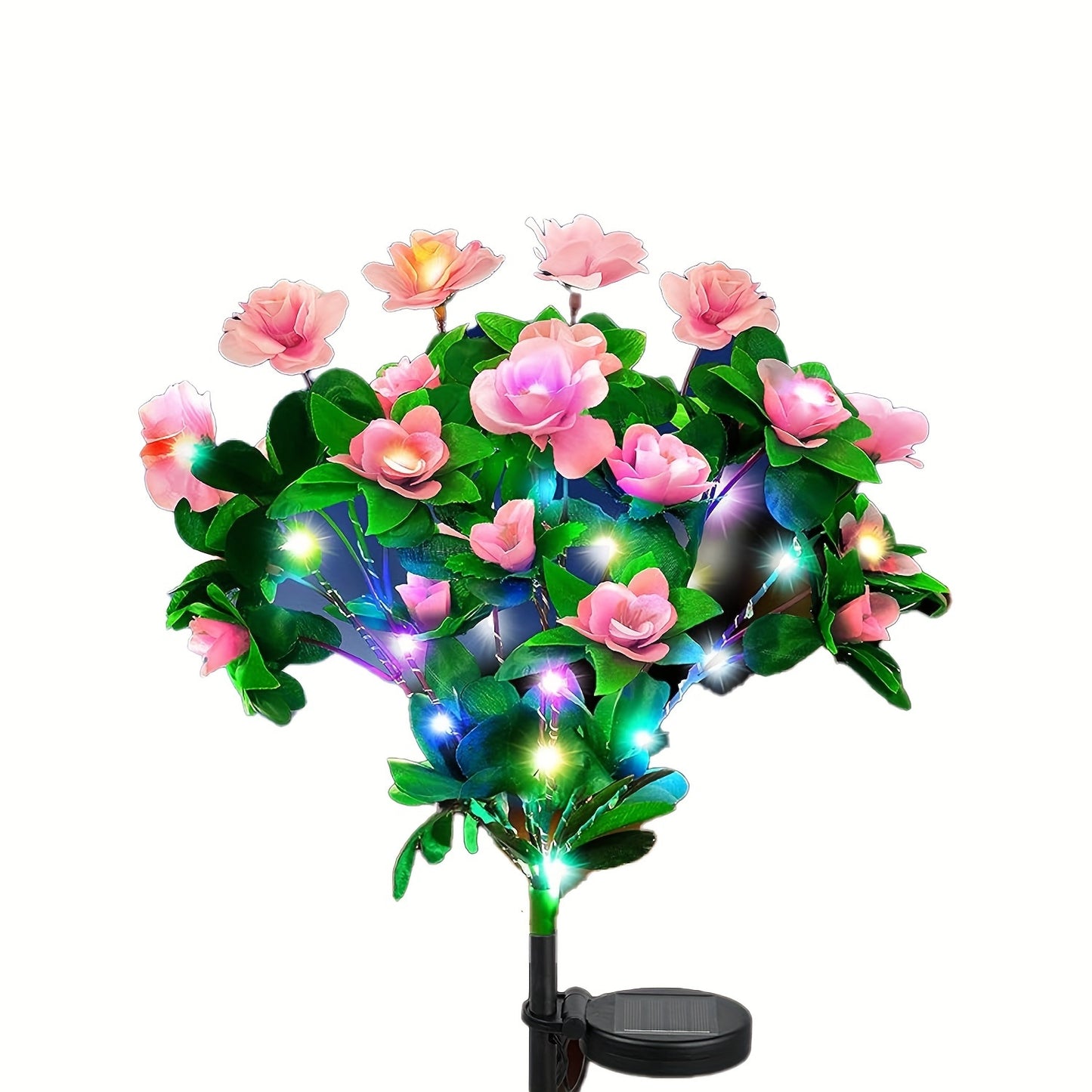 Solar flower lights magnify hydrangea and azalea for outdoor gardens and make a great Mother's Day gift.