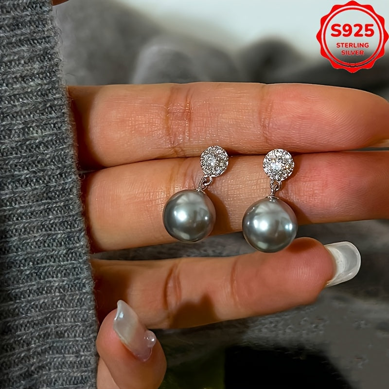 Retro Pearl Earrings made from S925 Sterling Silver