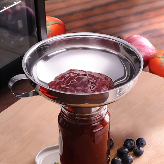 Metal Jam Funnel - Stainless Steel with Handle, Perfect for Wide and Regular Mouth Cans, FDA-Approved Grade Stainless Steel