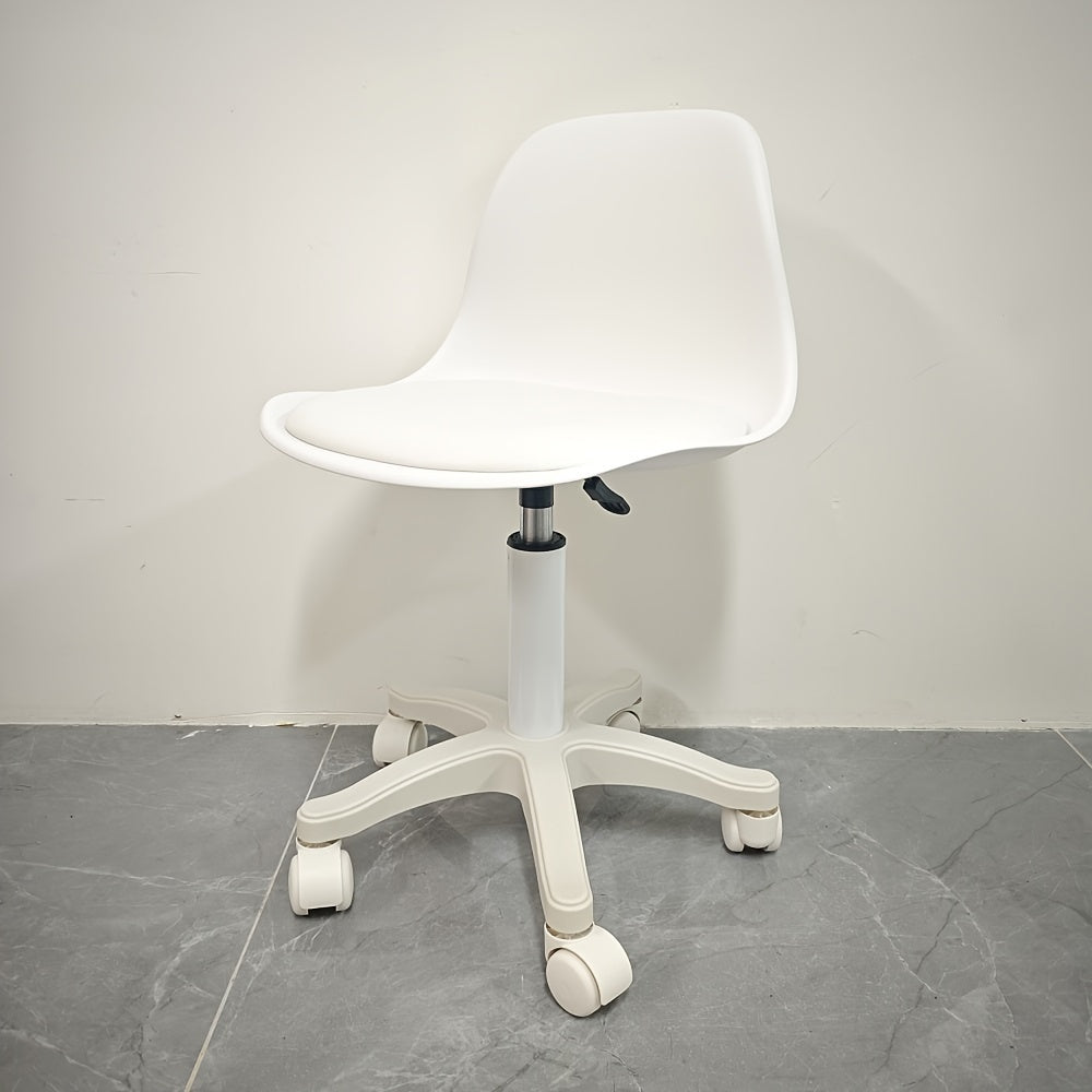 Ergonomic school chair with metal frame, 360° swivel, adjustable height, and 136.08 KG capacity.