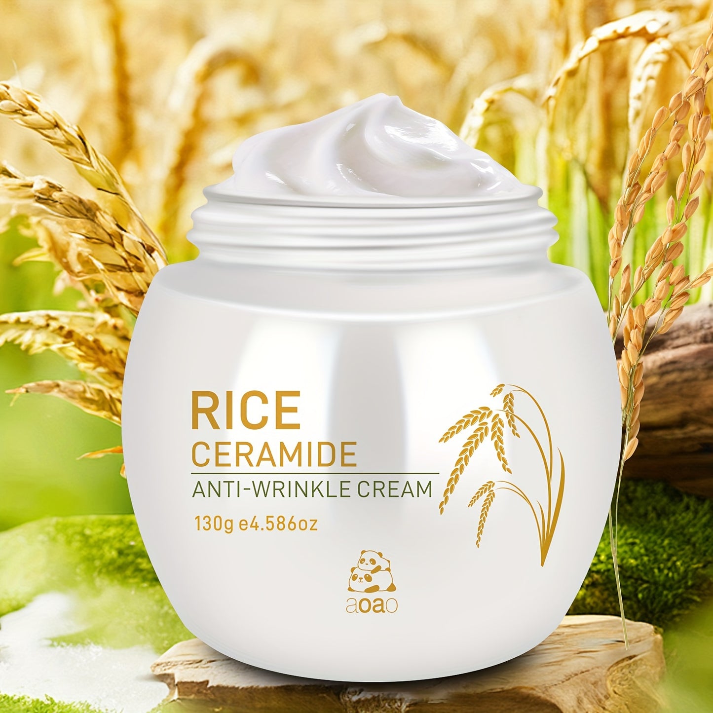 Rice cream collagen anti-aging moisturizer tightens skin, reduces fine lines, and promotes a younger appearance.