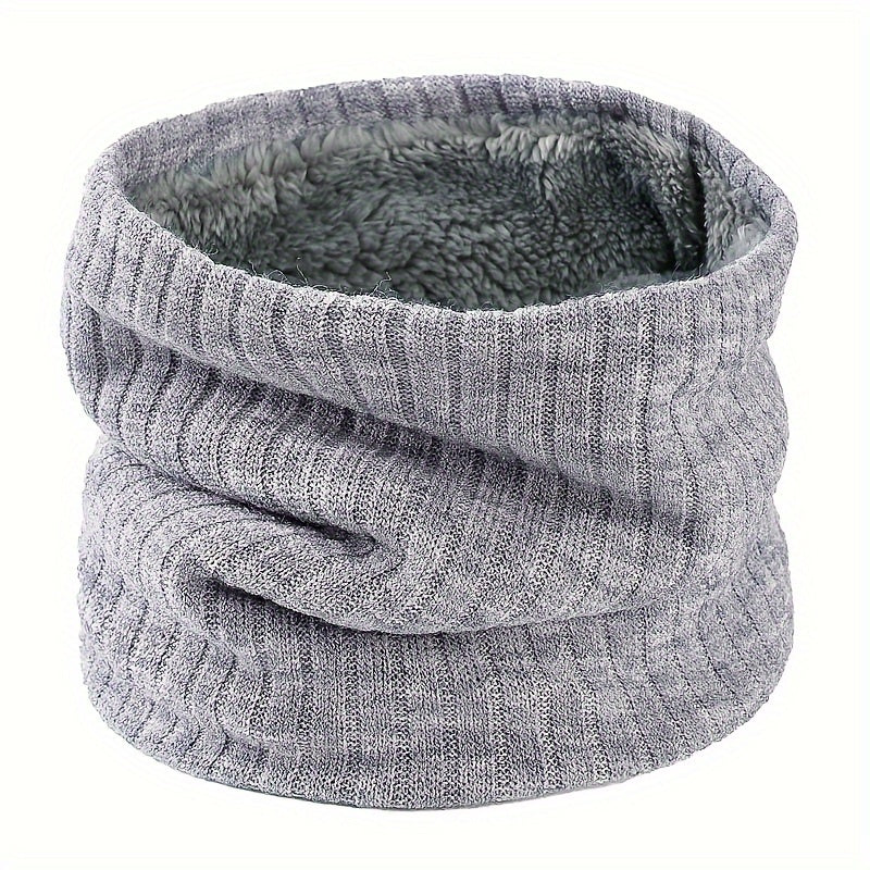 Thickened Solid Color Striped Neck Warmer for Men, Perfect Gift Idea for Winter