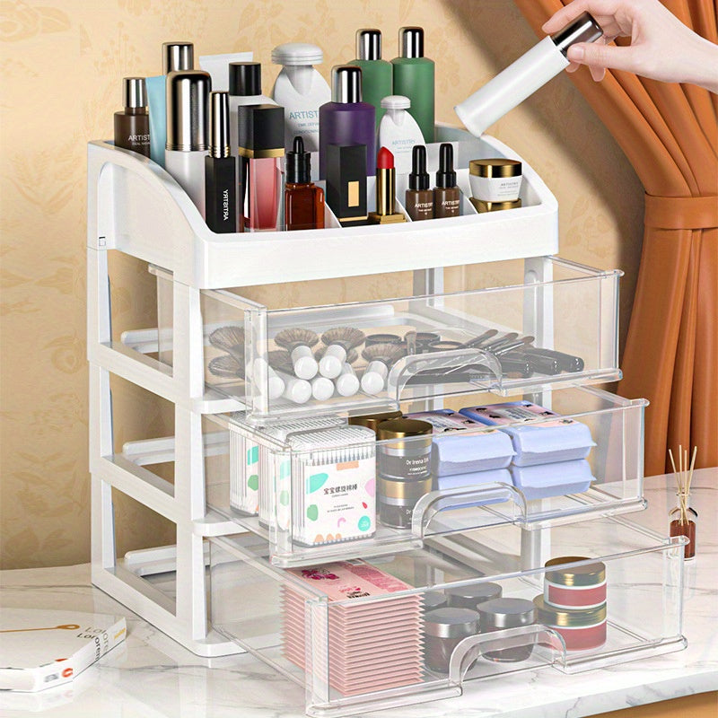 Cosmetic organizer with drawers for makeup and jewelry - perfect gift for beauty lovers and women.