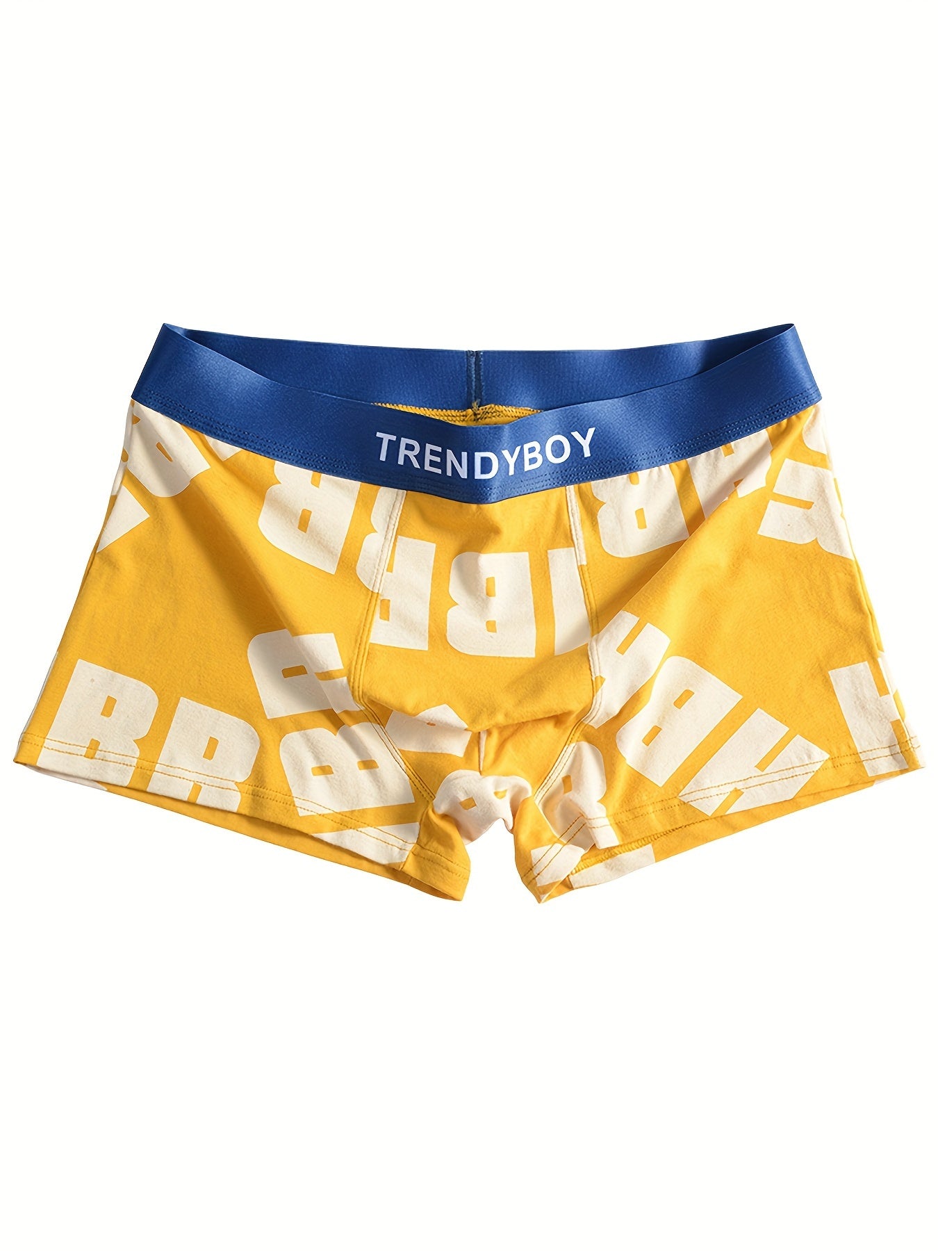 3 TrendyBoy Men's Cotton Boxer Briefs with Elastic Waistband, Random Colors, "HBR" Print Design, Comfort Fit.