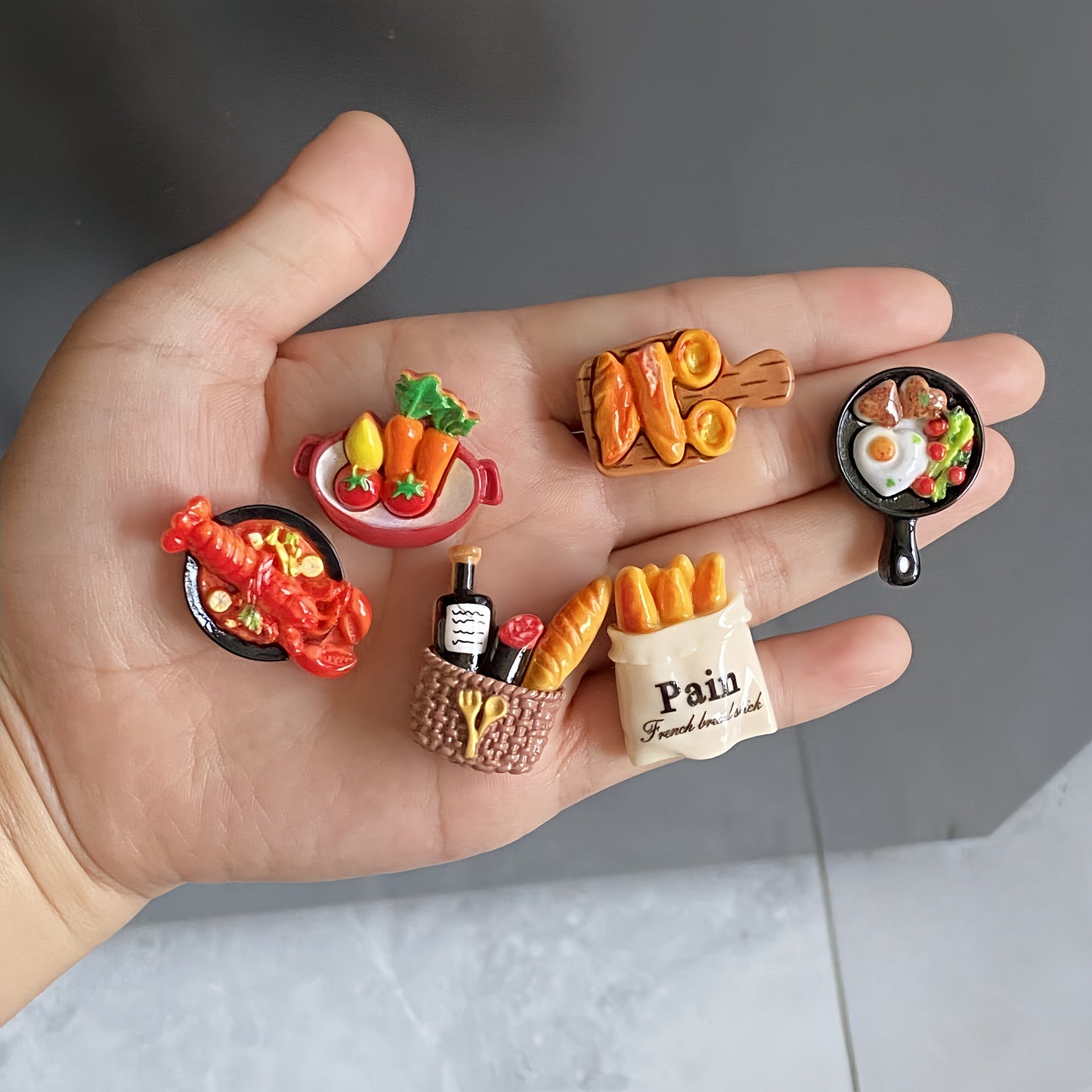 Set of 12 adorable French baguette, toast, and egg tart refrigerator magnets - perfect for adding a touch of charm to your kitchen, office cabinets, or dishwashers. These cute miniature magnetic food decals are ideal for holding photos and notes, adding