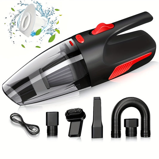 Dual-use high-power handheld wireless vacuum cleaner for household and car use, with USB charging.