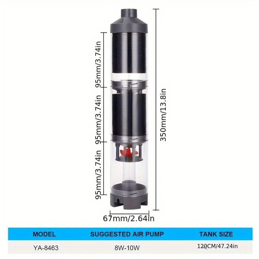 Automated filter cleaning system for aquarium fish waste with air pump.