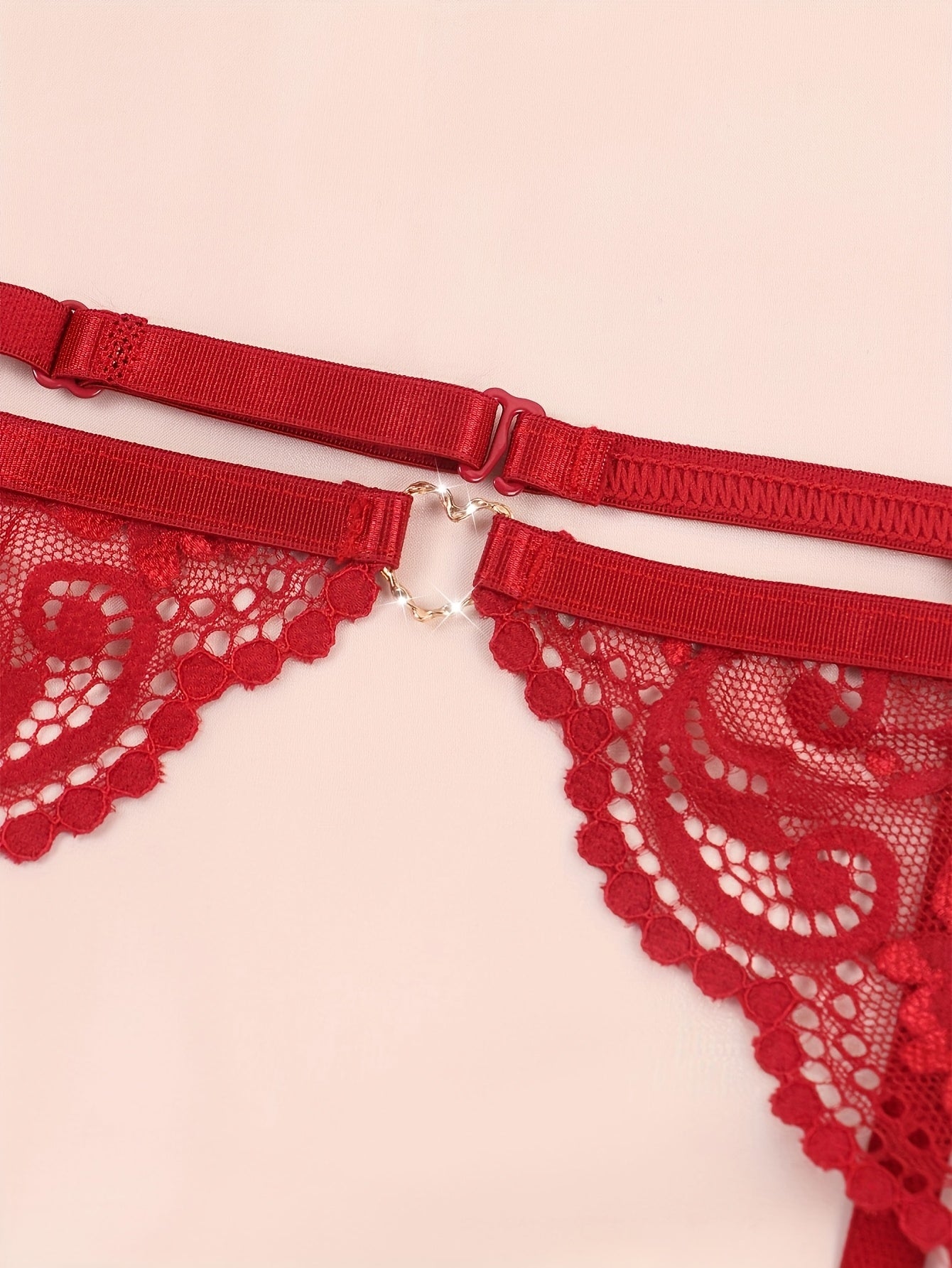 Lace garter belt set for women.