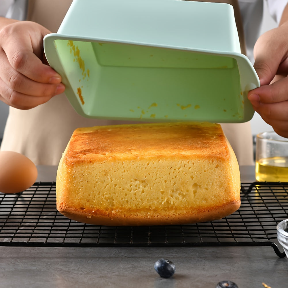 Silicone Baking Set with 3 Colorful Pieces - Round & Square Cake Pans, Loaf Mold - Nonstick and Heat Resistant - Easy to Clean - Great for Baking Cakes, Breads, and Pizzas - Perfect for Holiday Baking: Halloween, Hanukkah, Christmas, Easter - Includes