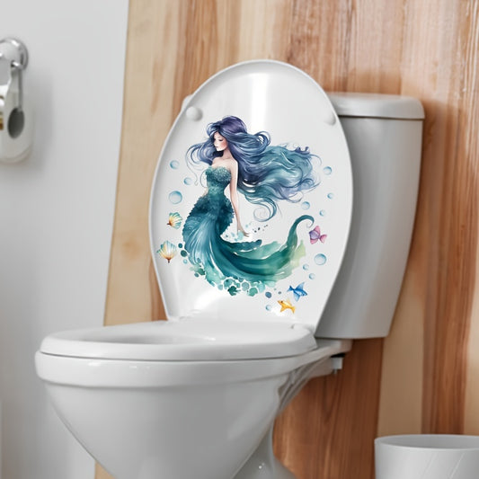 Shell Sleeping Beauty Toilet Seat Sticker: Add a touch of the sea to your bathroom with this decorative decal.