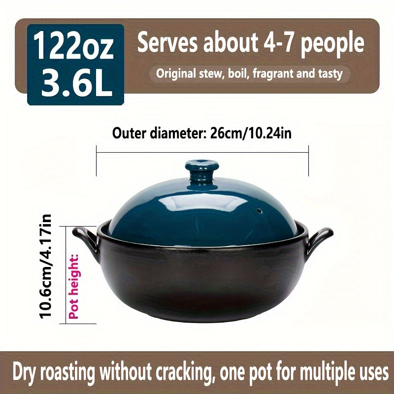 High-quality ceramic wok with emerald green lid, designed for high temperatures and non-stick cooking. This versatile stew pot is perfect for use on open flame gas burners, ideal for making soup or steaming dishes in your kitchen. A must-have addition to